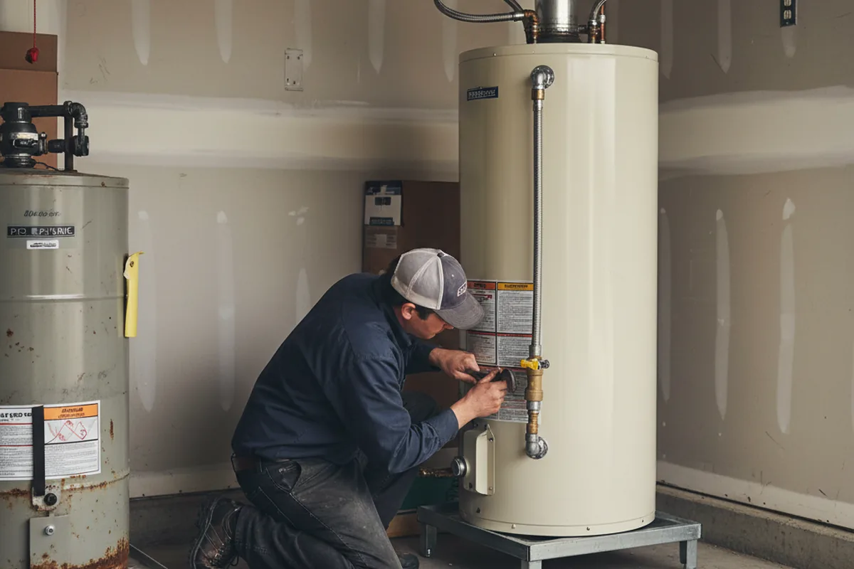 Water heater and shutoff valve replacement in Washington Grove